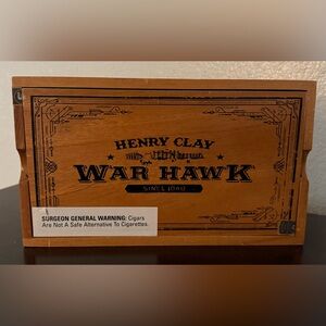 Vintage Henry Clay War Hawk Cedar Cigar Box (Empty)
